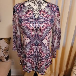 Blouse Top with Silver Rhinestone